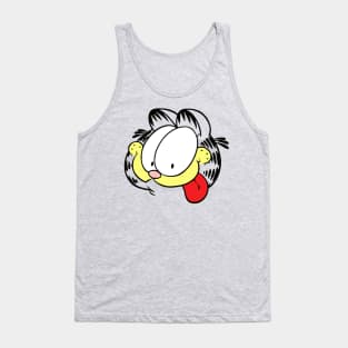 Goofy Face Orange Lasagna Cat Tank Top